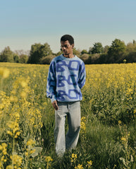 Big Logo Arbor Alpaca Knit Blue
