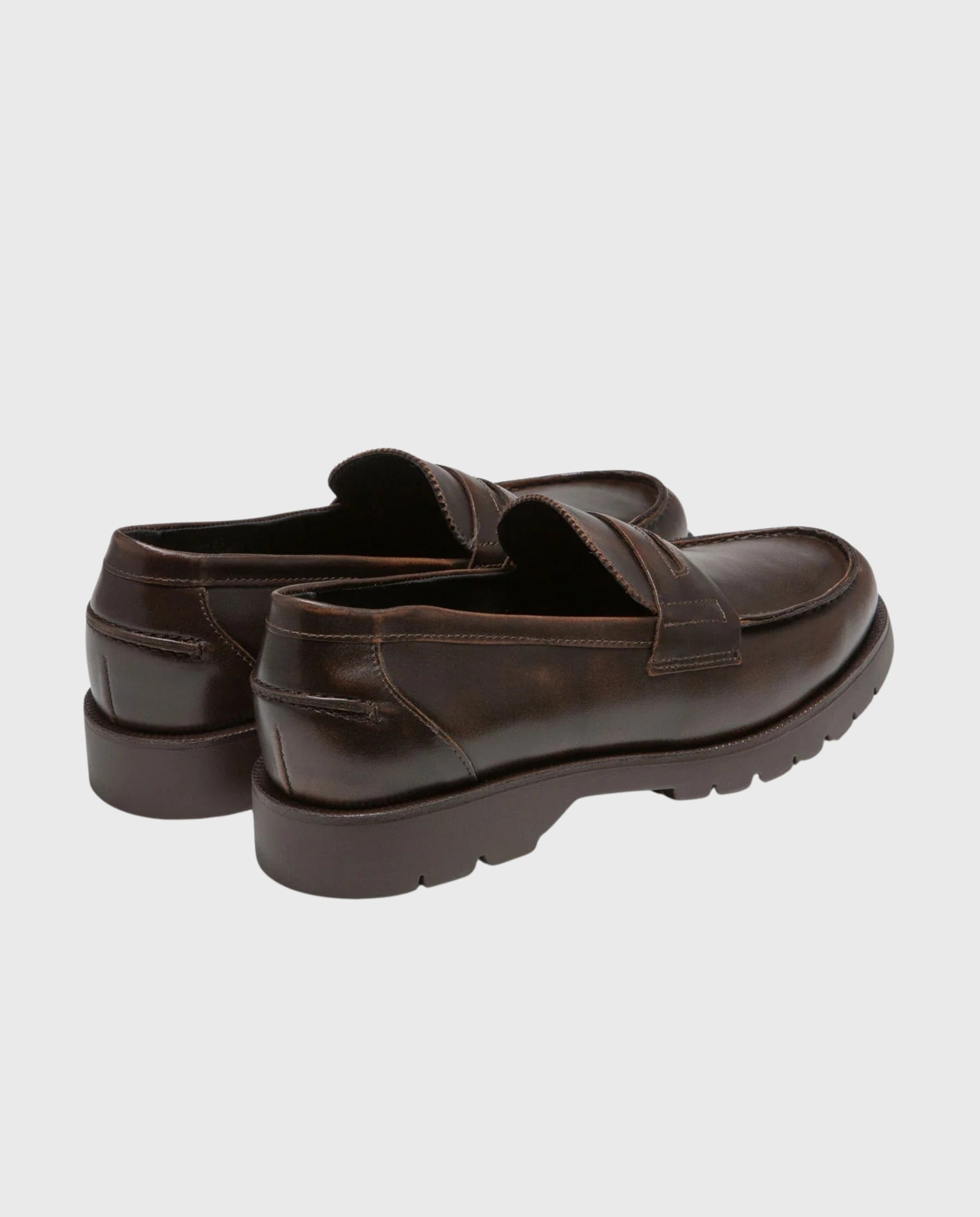 Kleman Cotteur MD bruine loafers met lage hak en afgeronde neus
