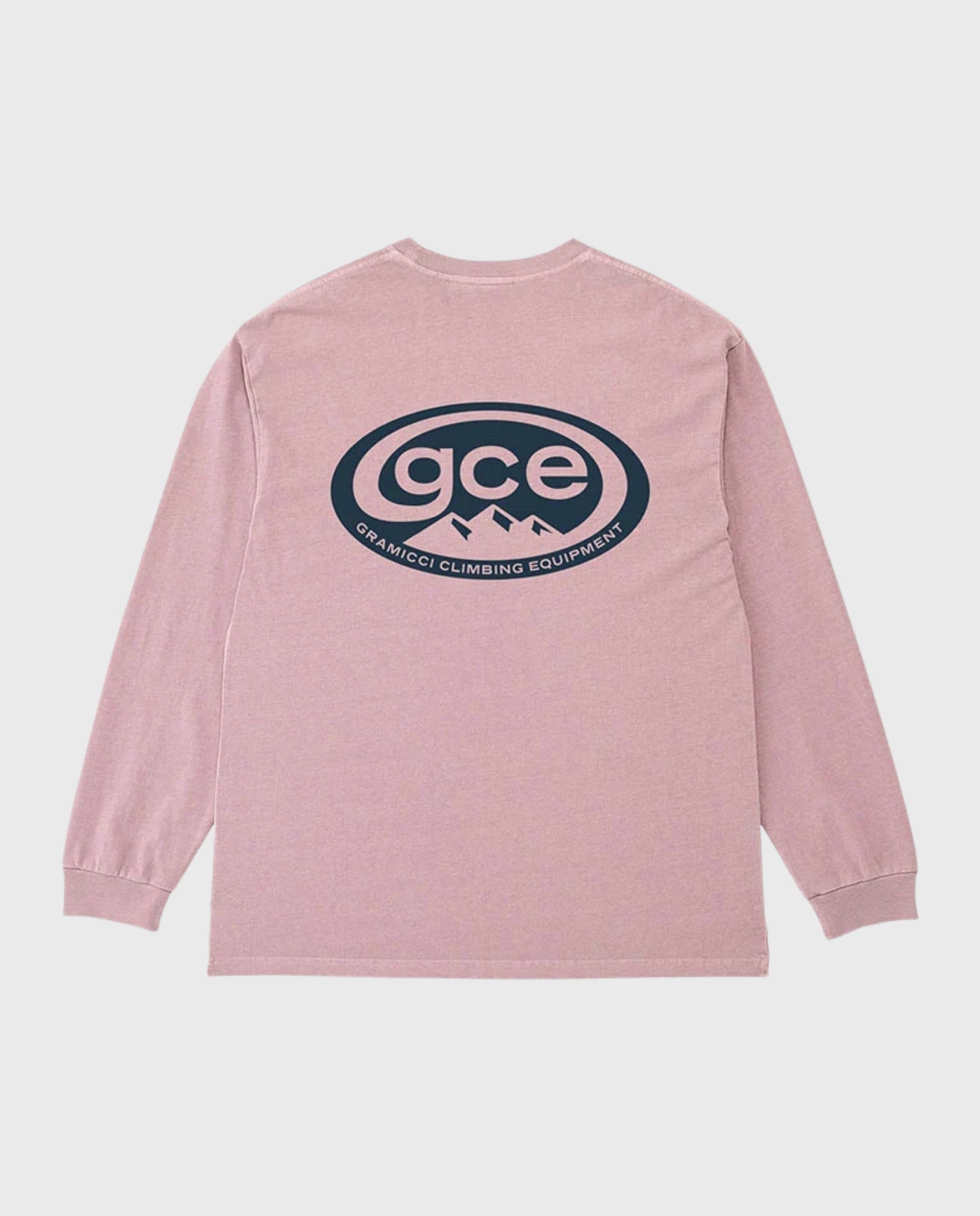 Lila lange mouw T-shirt met grote achterprint en ronde hals