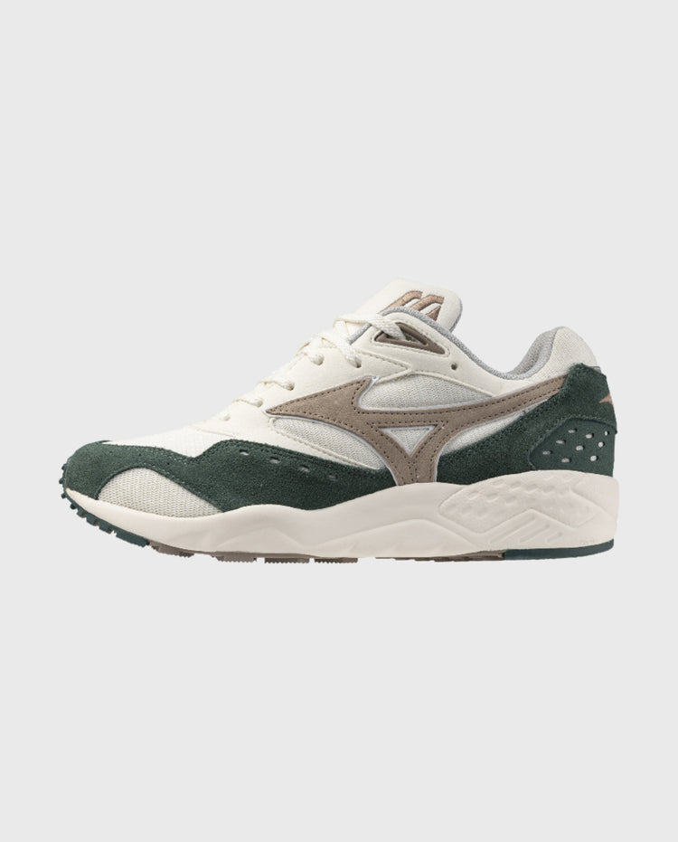 Mizuno S.L. Contender sportschoen, wit met beige en donkergroen