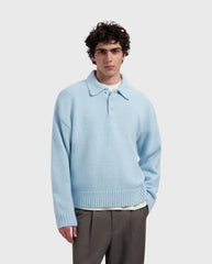 Oversized Knitted Polo Blue