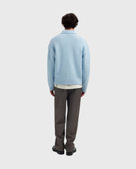 Oversized Knitted Polo Blue