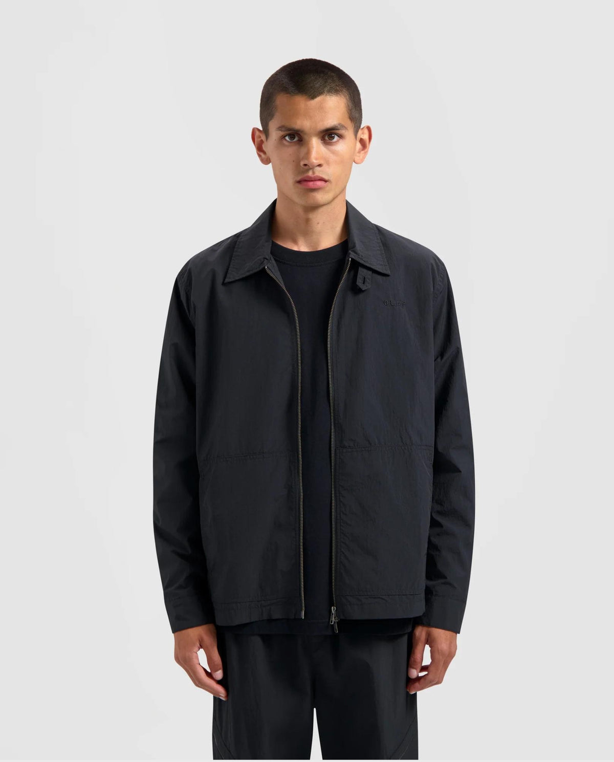 Nylon Zip Jacket Black