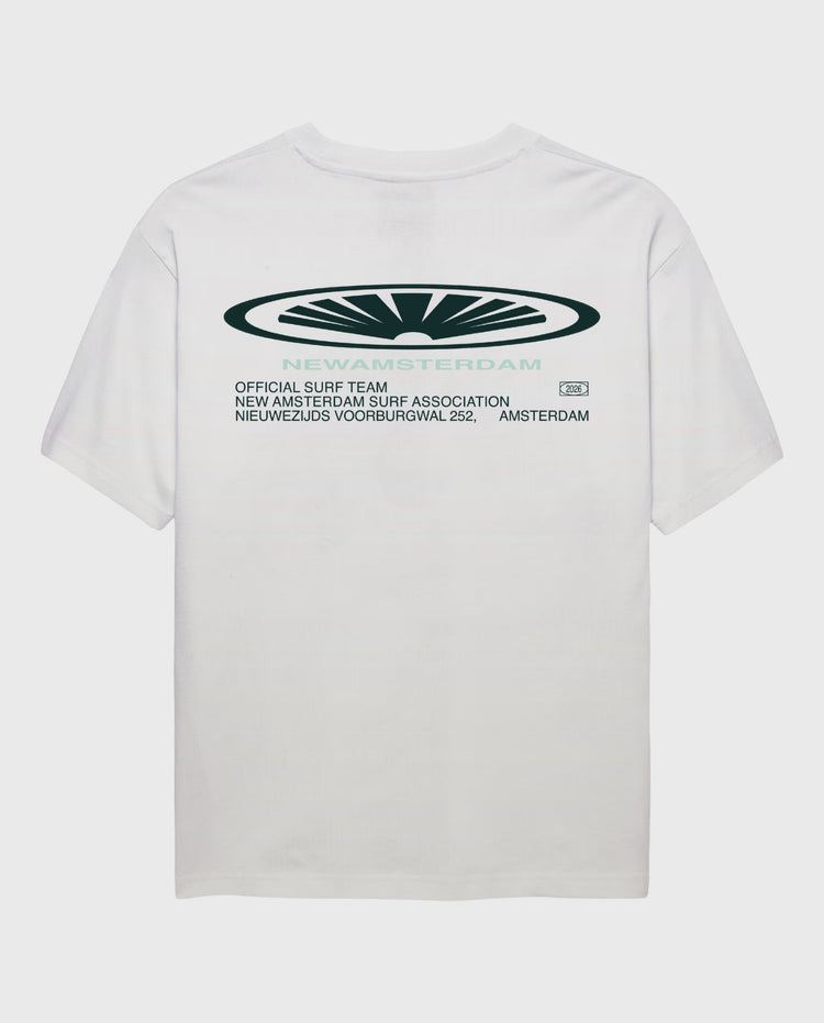 Wit T-shirt met grote groene borstprint