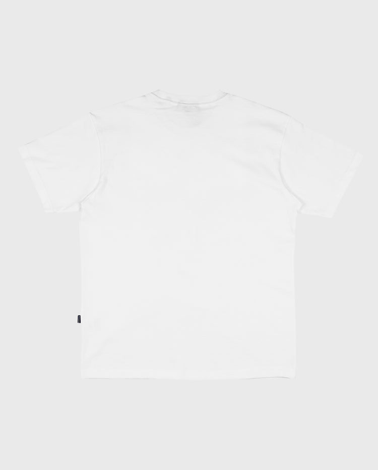 Wit t-shirt met korte mouwen en ronde hals, effen voorzijde zonder zichtbare opdruk