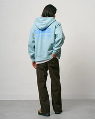 Donkerbruine twill broek met rechte pijpen, achterzakken en tailleband met bandjes