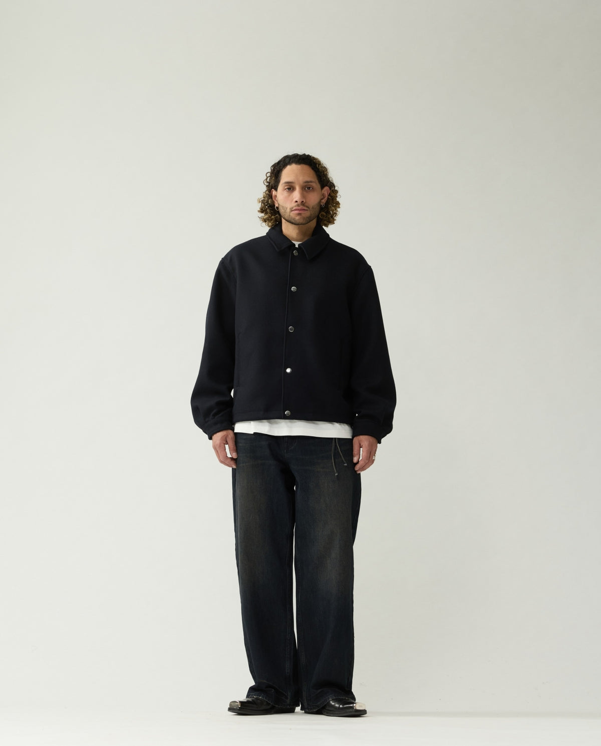 Wool Coach Jacket Black