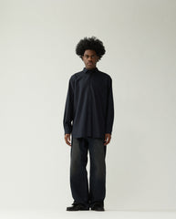 Wool Oversized Button-Up Navy/Blue