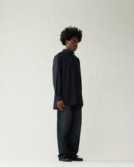 Wool Oversized Button-Up Navy/Blue