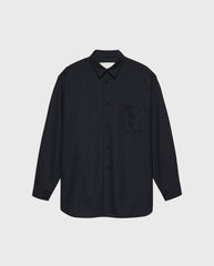 Wool Oversized Button-Up Navy/Blue