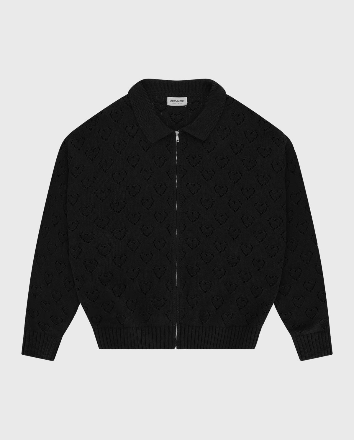 Heart Zip Knit Black