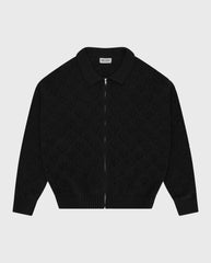 Heart Zip Knit Black
