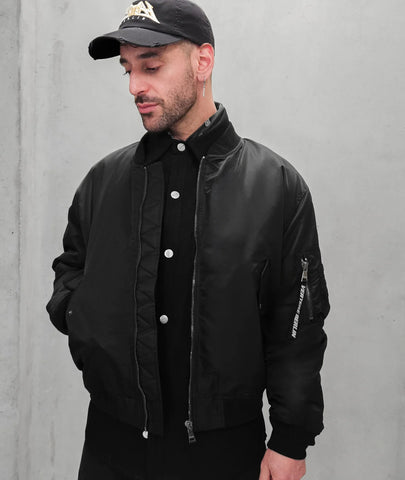 Vertere Berlin Roughness Bomber Jacket Black | Noble